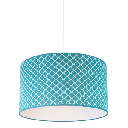 Duolla - Pendel MAROKO 1xE27/40W/230V diameter 45 cm turkis/hvid