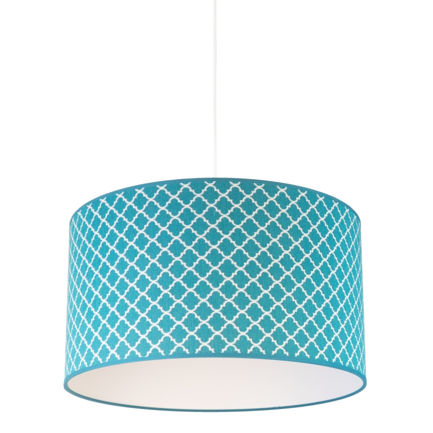 Duolla - Pendel MAROKO 1xE27/40W/230V diameter 45 cm turkis/hvid