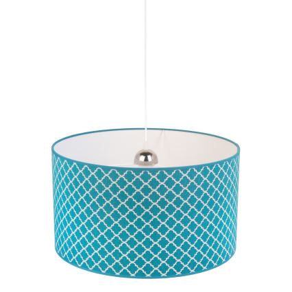 Duolla - Pendel MAROKO 1xE27/40W/230V diameter 45 cm turkis/hvid