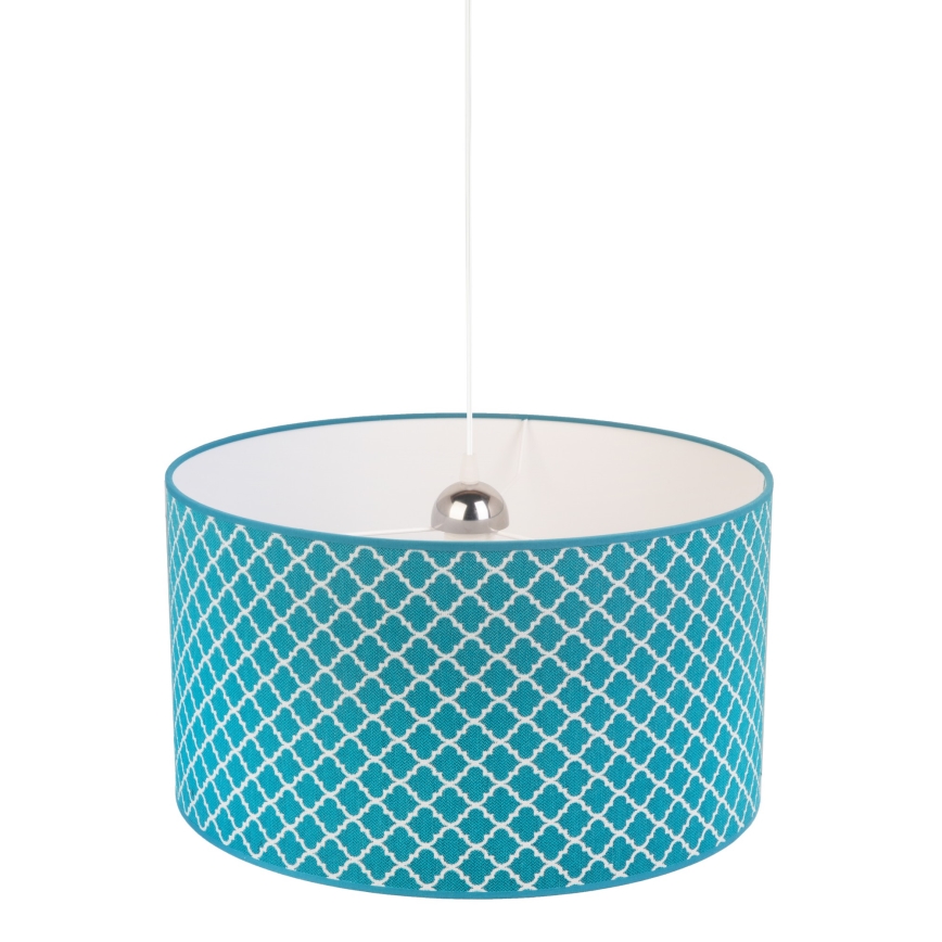 Duolla - Pendel MAROKO 1xE27/40W/230V diameter 45 cm turkis/hvid