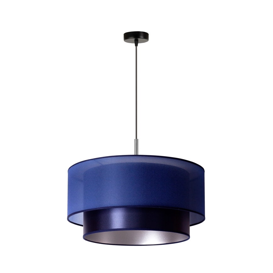 Duolla - Pendel NANTES 1xE27/15W/230V diameter 45 cm blå/sølvfarvet
