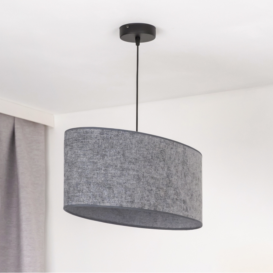 Duolla - Pendel OVAL 1xE27/15W/230V grå