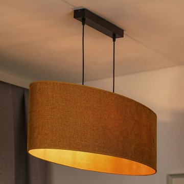 Duolla - Pendel OVAL 2xE27/15W/230V brun