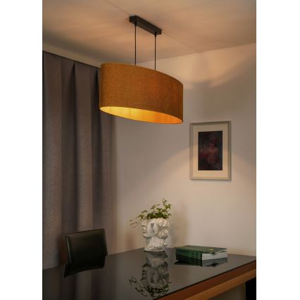 Duolla - Pendel OVAL 2xE27/15W/230V brun