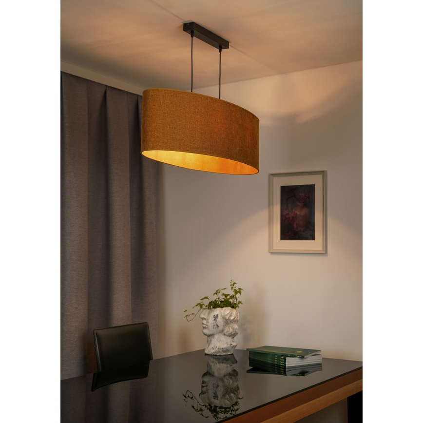 Duolla - Pendel OVAL 2xE27/15W/230V brun
