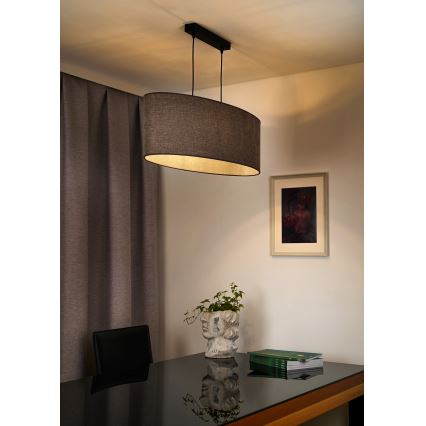 Duolla - Pendel OVAL 2xE27/15W/230V brun