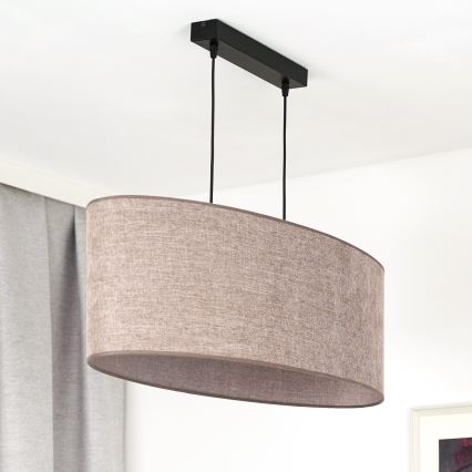 Duolla - Pendel OVAL 2xE27/15W/230V brun