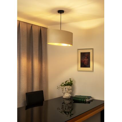 Duolla - Pendel OVAL VEGAN 1xE27/15W/230V cremefarvet