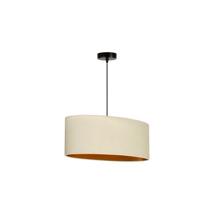 Duolla - Pendel OVAL VEGAN 1xE27/15W/230V cremefarvet