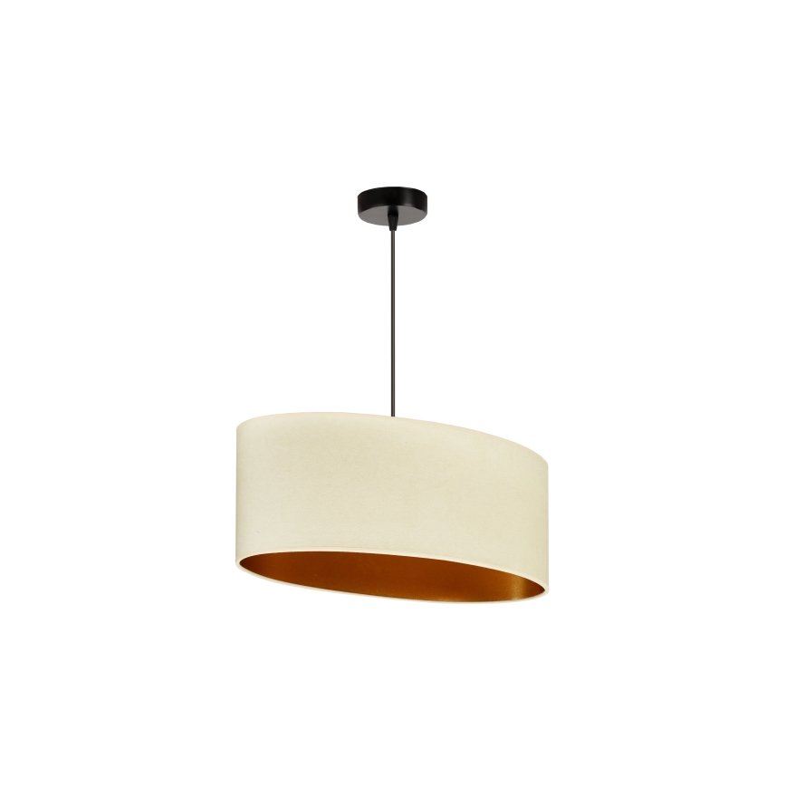 Duolla - Pendel OVAL VEGAN 1xE27/15W/230V cremefarvet