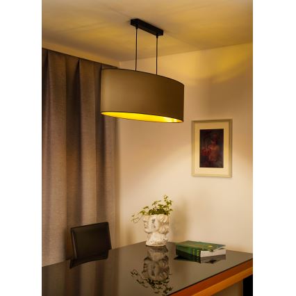 Duolla - Pendel OVAL VEGAN 2xE27/15W/230V beige