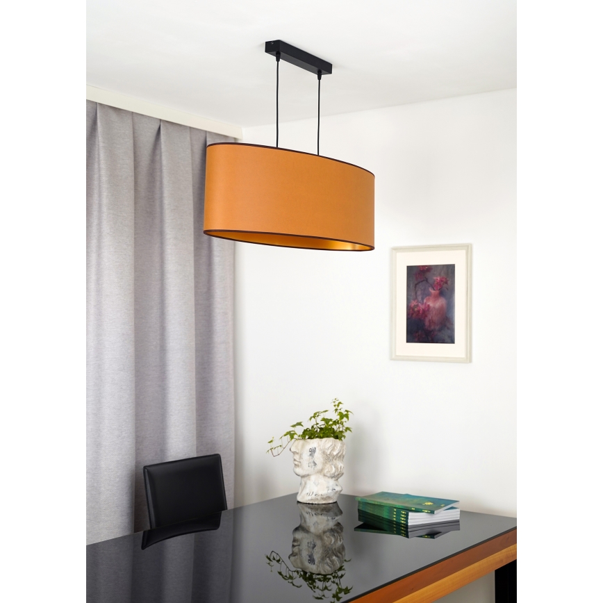 Duolla - Pendel OVAL VEGAN 2xE27/15W/230V brun