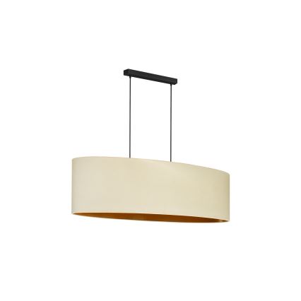 Duolla - Pendel OVAL VEGAN 2xE27/15W/230V cremefarvet