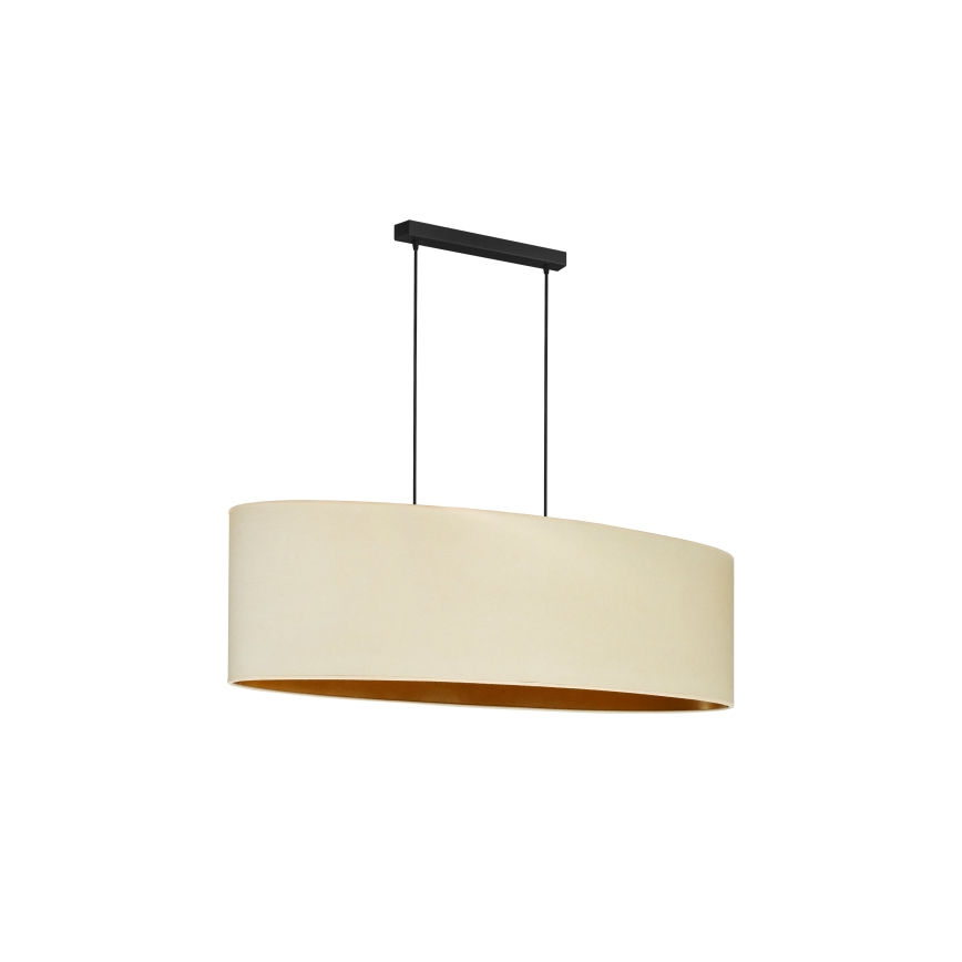 Duolla - Pendel OVAL VEGAN 2xE27/15W/230V cremefarvet