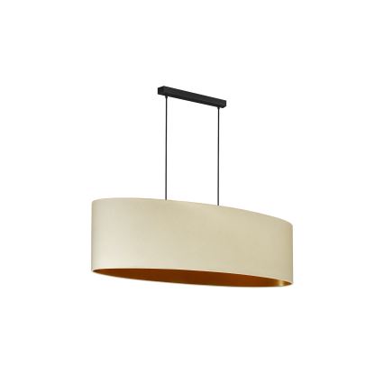 Duolla - Pendel OVAL VEGAN 2xE27/15W/230V cremefarvet