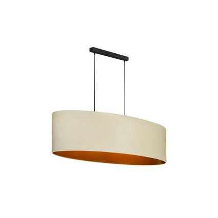 Duolla - Pendel OVAL VEGAN 2xE27/15W/230V cremefarvet