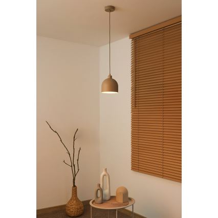 Duolla - Pendel på kabel IRONLINE 1xE27/15W/230V Ø 17 cm beige