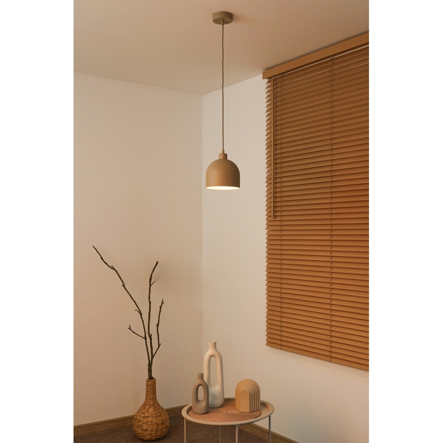 Duolla - Pendel på kabel IRONLINE 1xE27/15W/230V Ø 17 cm beige