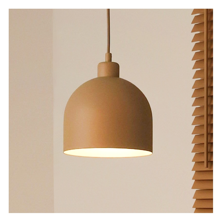 Duolla - Pendel på kabel IRONLINE 1xE27/15W/230V Ø 17 cm beige