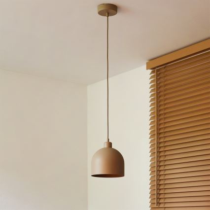 Duolla - Pendel på kabel IRONLINE 1xE27/15W/230V Ø 17 cm beige