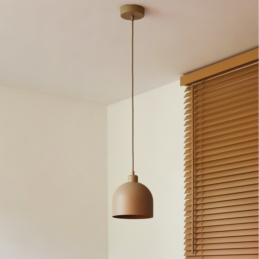 Duolla - Pendel på kabel IRONLINE 1xE27/15W/230V Ø 17 cm beige