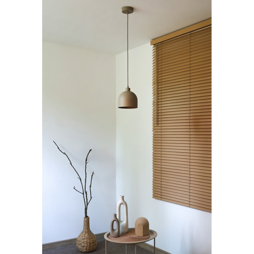 Duolla - Pendel på kabel IRONLINE 1xE27/15W/230V Ø 17 cm beige