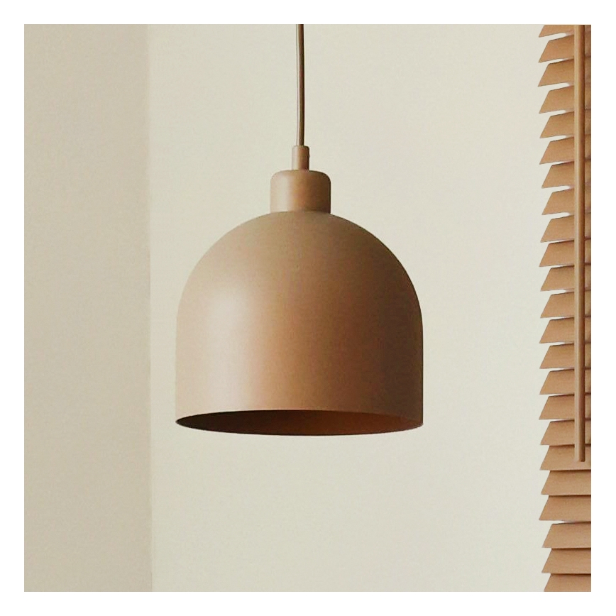 Duolla - Pendel på kabel IRONLINE 1xE27/15W/230V Ø 17 cm beige
