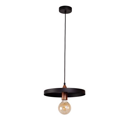Duolla - Pendel på kabel IRONLINE 1xE27/15W/230V Ø 30 cm sort/kobber