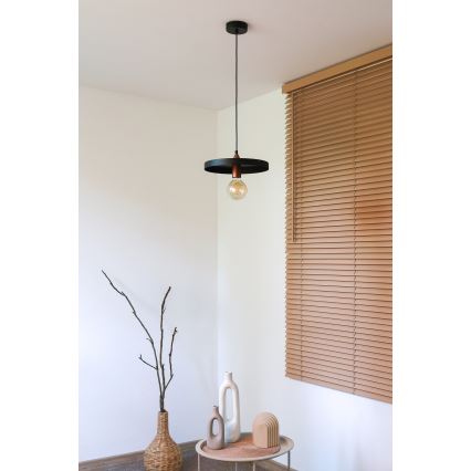 Duolla - Pendel på kabel IRONLINE 1xE27/15W/230V Ø 30 cm sort/kobber