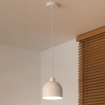 Duolla - Pendel på ledning IRONLINE 1xE27/15W/230V Ø 17 cm hvid