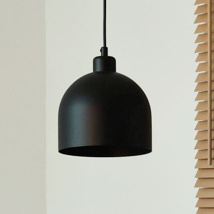 Duolla - Pendel på ledning IRONLINE 1xE27/15W/230V Ø 17 cm sort