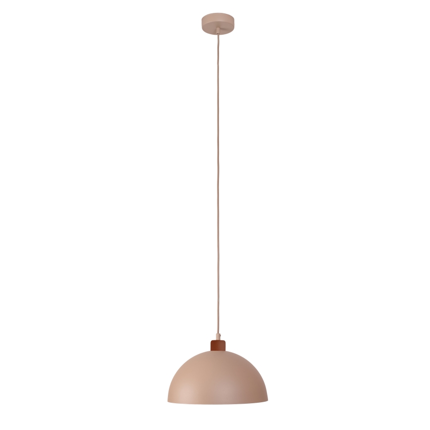 Duolla - Pendel på ledning IRONLINE 1xE27/15W/230V Ø 27 cm beige/kobber