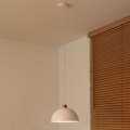 Duolla - Pendel på ledning IRONLINE 1xE27/15W/230V Ø 27 cm hvid/kobber