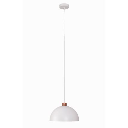 Duolla - Pendel på ledning IRONLINE 1xE27/15W/230V Ø 27 cm hvid/kobber