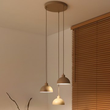 Duolla - Pendel på ledning IRONLINE 3xE27/15W/230V beige