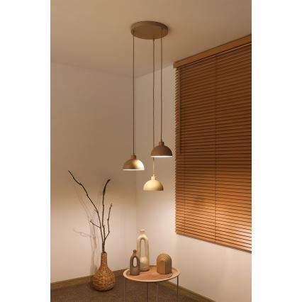 Duolla - Pendel på ledning IRONLINE 3xE27/15W/230V beige