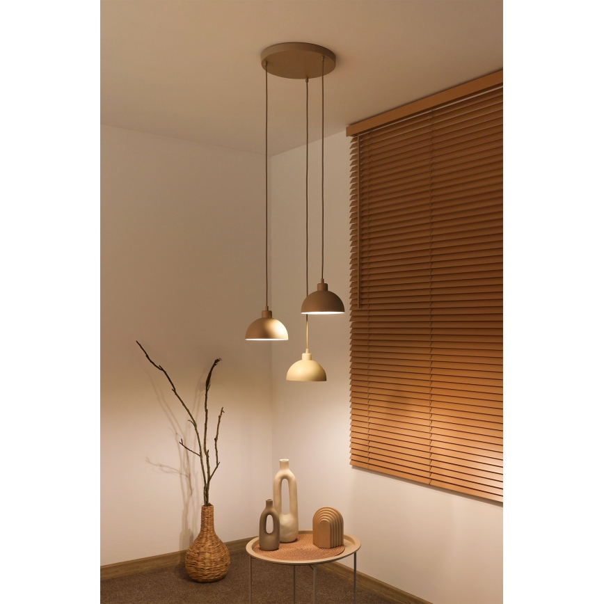 Duolla - Pendel på ledning IRONLINE 3xE27/15W/230V beige