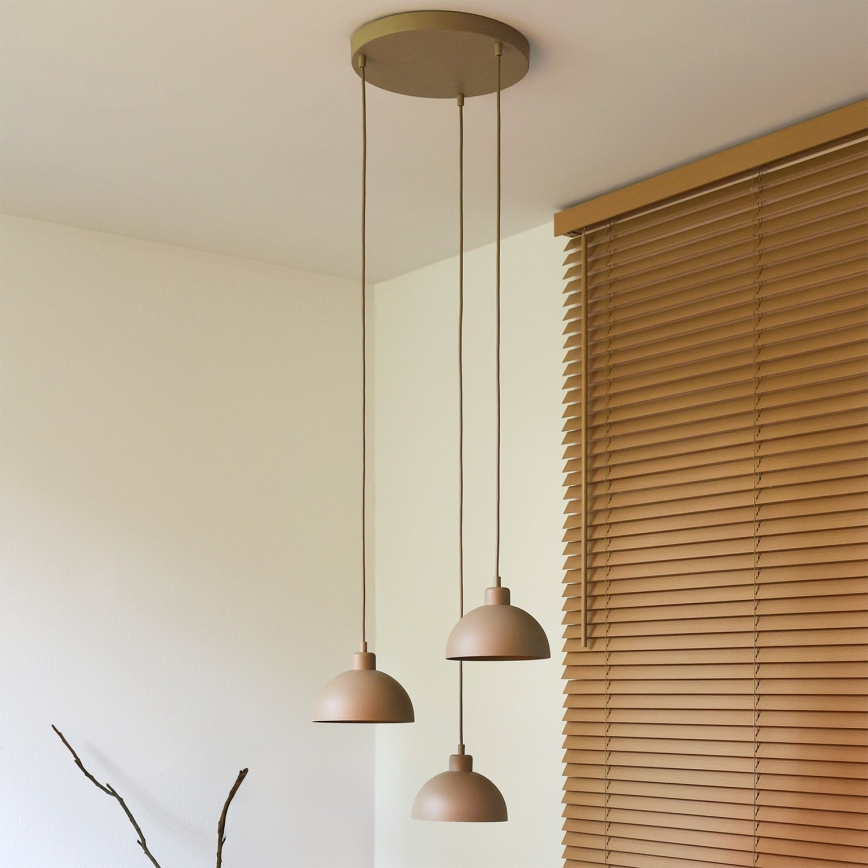 Duolla - Pendel på ledning IRONLINE 3xE27/15W/230V beige