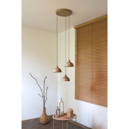 Duolla - Pendel på ledning IRONLINE 3xE27/15W/230V beige