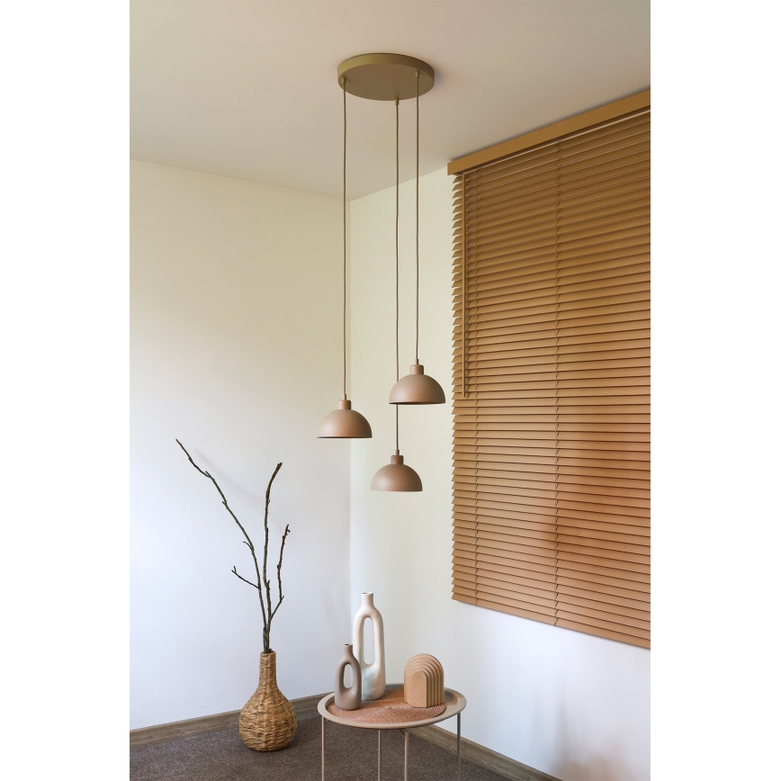 Duolla - Pendel på ledning IRONLINE 3xE27/15W/230V beige