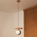 Duolla - Pendel på wire IRONLINE 1xE27/15W/230V fyrretræ/eg/beige