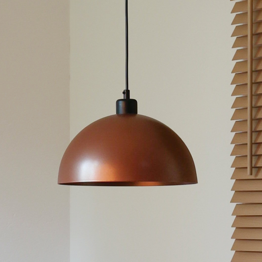Duolla - Pendel på wire IRONLINE 1xE27/15W/230V Ø 27 cm kobber/sort