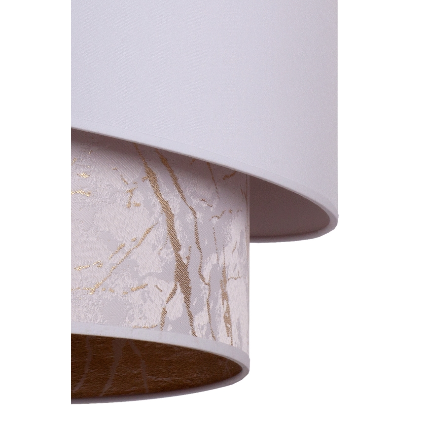 Duolla - Pendel PARIS 1xE27/15W/230V diameter 40 cm hvid/beige