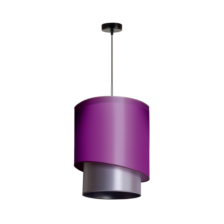 Duolla - Pendel PARIS 1xE27/15W/230V diameter 40 cm lilla/sølvfarvet