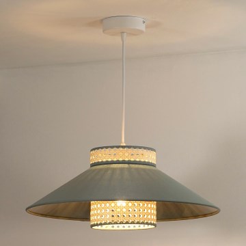 Duolla - Pendel RIO RATTAN 1xE27/15W/230V diameter 45 cm grøn/Rattan