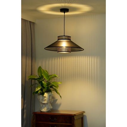Duolla - Pendel RIO SHINY 1xE27/15W/230V diameter 45 cm sort/kobber