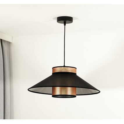Duolla - Pendel RIO SHINY 1xE27/15W/230V diameter 45 cm sort/kobber