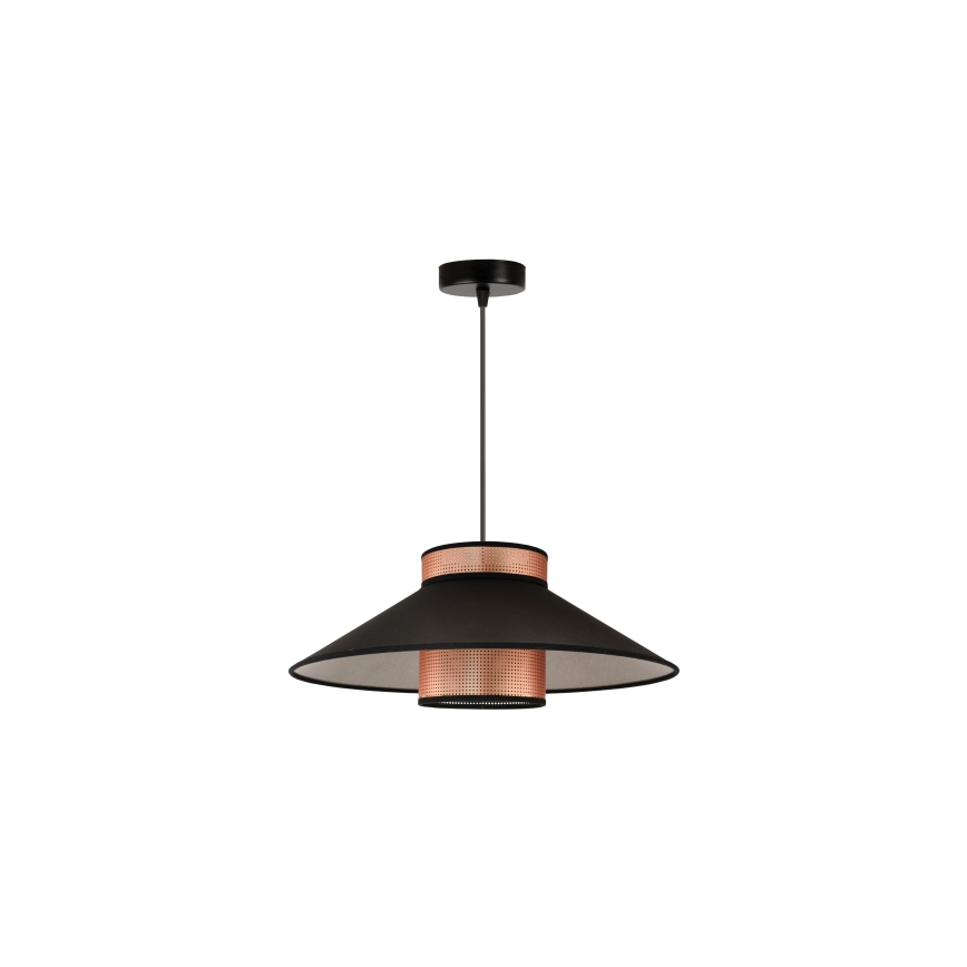 Duolla - Pendel RIO SHINY 1xE27/15W/230V diameter 45 cm sort/kobber