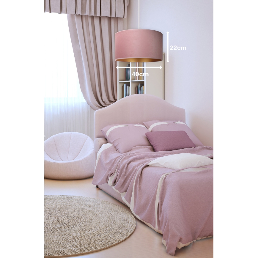 Duolla - Pendel ROLLER 1xE27/15W/230V diameter 40 cm lyserød/guldfarvet