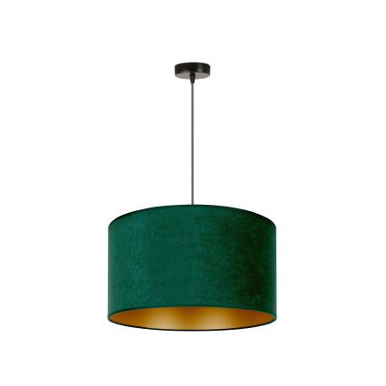 Duolla - Pendel ROLLER 1xE27/15W/230V diameter 40 cm mørkegrøn/guldfarvet